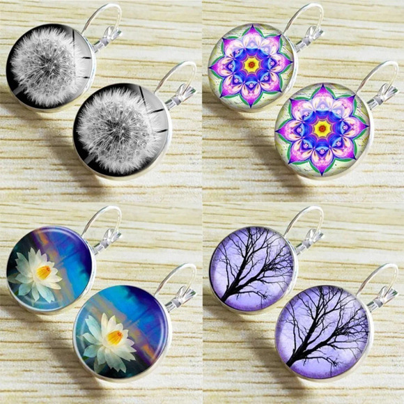 Mexican Huichol Earrings- Floral Boho Style Earrings  Trendy Ethnic Flower Earrings Bohemian Vintage Earrings For Women, HA4044